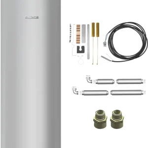 Neuheit Buderus Warmwasserspeicher SU200.5 S, 200 Liter, Fühler-Set, Schraubstutzen MAPLW, silber 7739622521