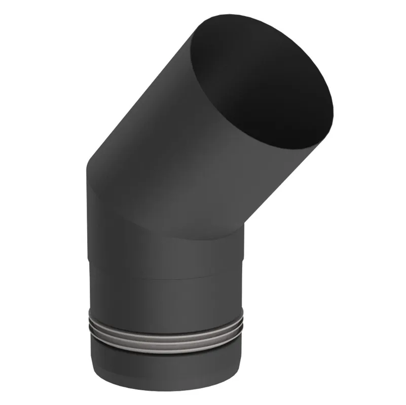 Jeremias PELLET-LINE Winkel 45° Edelstahl schwarz Ø 100 mm Kracherpreis