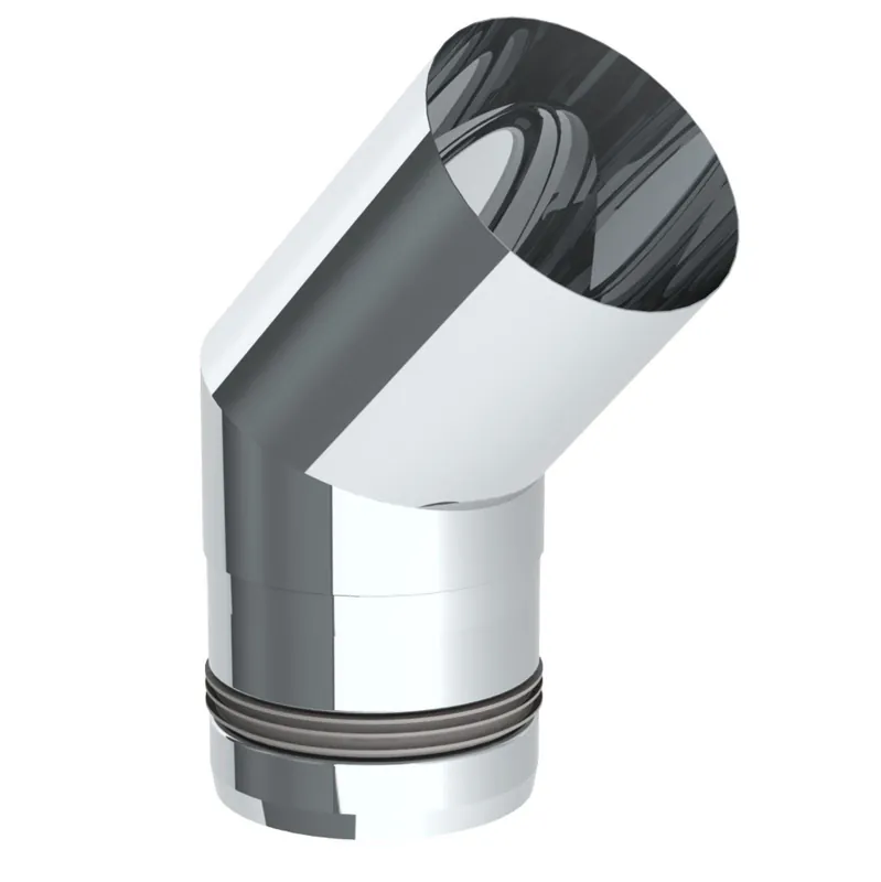 Letzte Chance Jeremias PELLET-LINE Winkel 45° Edelstahl unlackiert Ø 80 mm