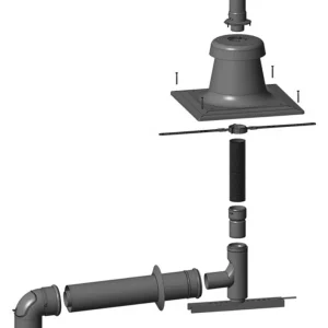 Bestpreis Wolf Anschluss-Set DN80/125 - C93x DN83 flexibel im Schacht, Abdeckung PP