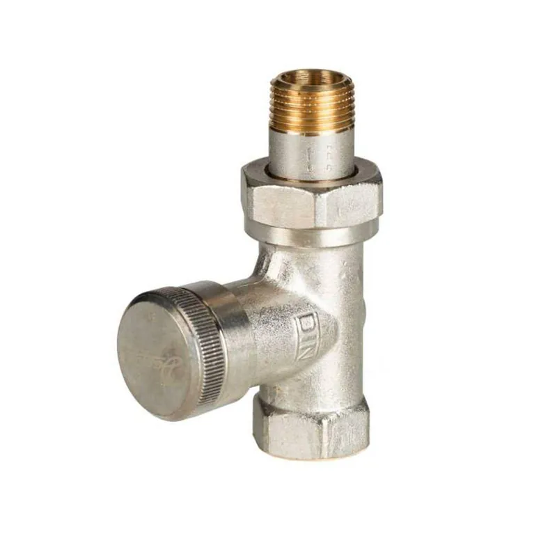 Sonderaktion Danfoss Rücklaufverschraubung Typ RLV10 3/8 Zoll vernickelt Durchgangsform mit Entleerung