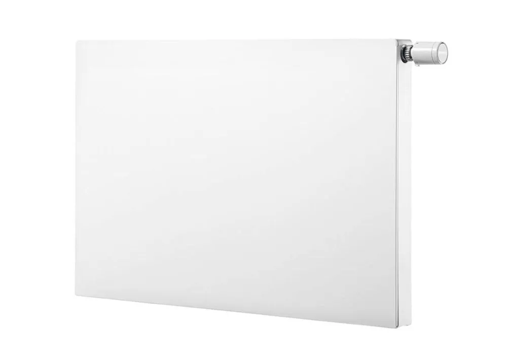 Flachheizkörper mit Mittelanschluss Buderus Logatrend, VCM-profiliert, Typ 11 mit Wandbefestigung 900 x 400 mm Ausführung links Sonderaktion