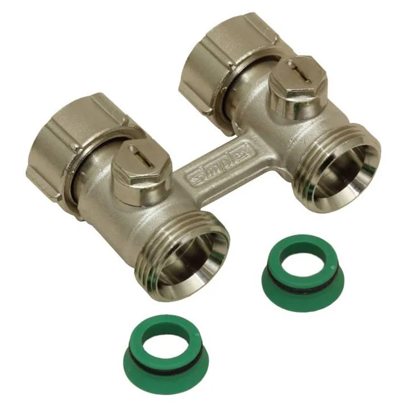 Simplex Hahnblock D2/50 Exclusiv, Durchgangsform, für Heizkörper mit ¾ Zoll AG Neue Ware