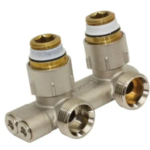 Neue Kollektion Simplex Umlenkstück E1/50 mit Absperrung für Heizkörper 1/2 Zoll IG, Eckform vernickelt