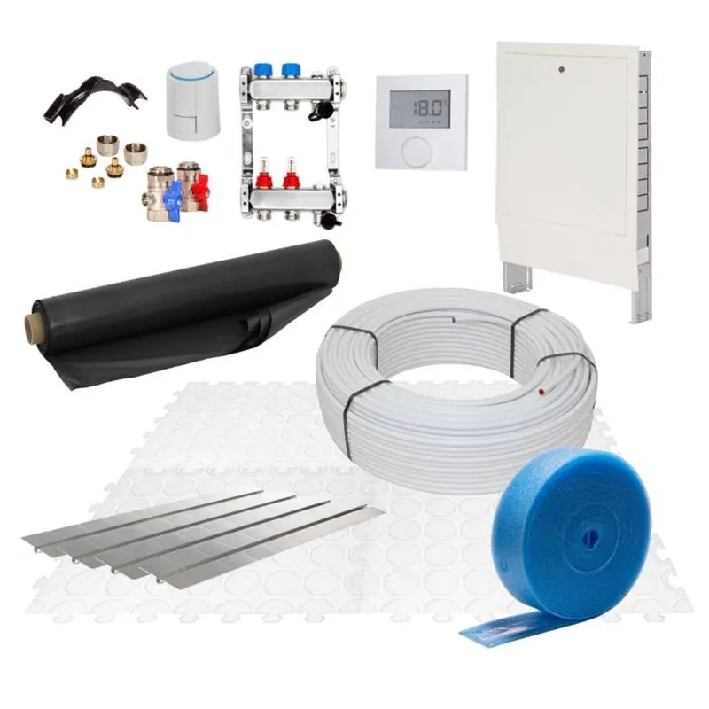 Saisonangebot 10 m² Set Trockenestrichsystem 25 mm WLG 035 Alu-Verbundrohr Raster 12,5 cm 2 Heizkreise LCD Regler 230 V + Zubehör