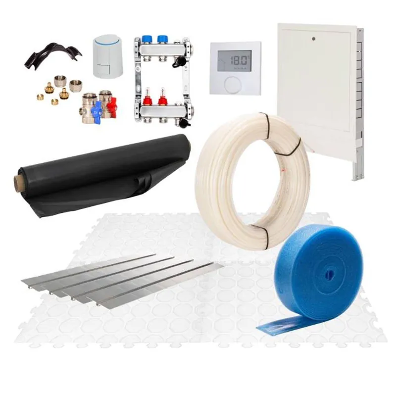Nur Heute 70 m² Set Trockenestrichsystem 25 mm WLG 035 PE-RT Rohr Raster 12,5 cm 6 Heizkreise LCD Regler 230 V + Zubehör