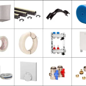 Top-Seller 70 m² Set Tackersystem Faltplatte 20 mm WLG 045 16x2 PE-RT Rohr Raster 15 cm 5 Heizkreise Regler 230 V + Zubehör