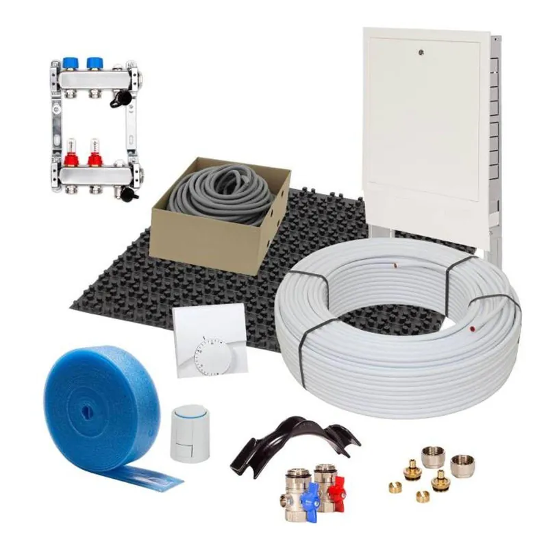 30 m² Set Noppensystem 35 mm WLG 040 16x2 Alu-Verbundrohr Raster 15 cm 2 Heizkreise LCD Regler 230 V + Zubehör Heißes Angebot