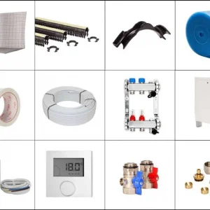 20 m² Set Tackersystem Faltplatte 35 mm WLG 045 16x2 Alu-Verbundrohr Raster 10 cm 2 Heizkreise LCD Regler 230 V + Zubehör Meistverkauft