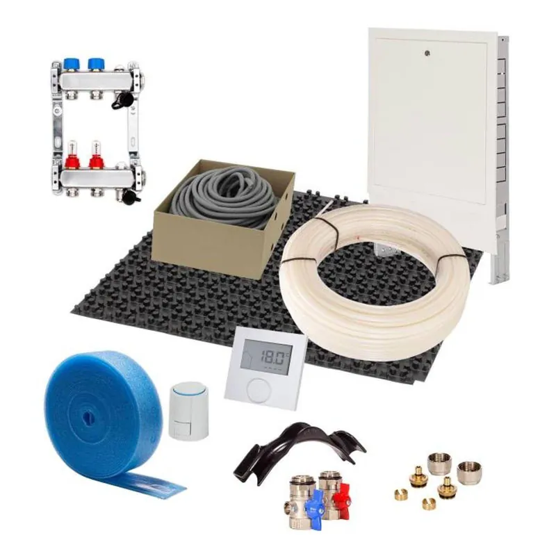 Meistverkauft 80 m² Set Noppensystem 30 mm WLG 040 16x2 PE-RT Rohr Raster 15 cm 6 Heizkreise LCD Regler 230 V + Zubehör