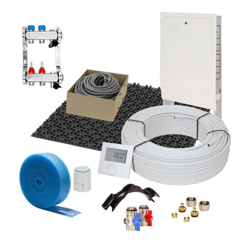 40 m² Set Noppensystem 11 mm WLG 040 16x2 Alu-Verbundrohr Raster 10 cm 4 Heizkreise LCD Regler 230 V + Zubehör Jetzt Kaufen