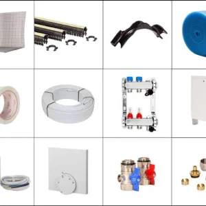 90 m² Set Tackersystem Faltplatte 30 mm WLG 045 16x2 Alu-Verbundrohr Raster 10 cm 9 Heizkreise Regler 230 V + Zubehör Schneller Versand