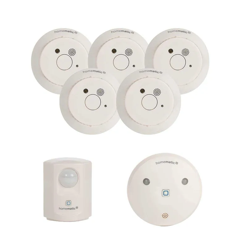 Homematic IP Smart Home Rauchmelder Set 5 Zimmer + Alarm Neu