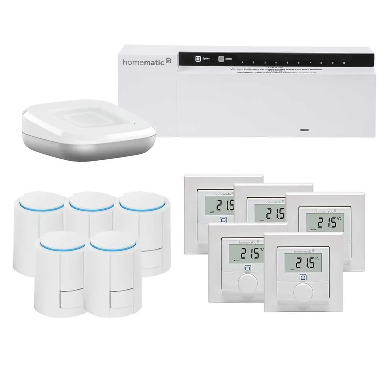 Sonderangebot Homematic IP Smart Home Starter Set Fußbodenheizung 5 Zimmer