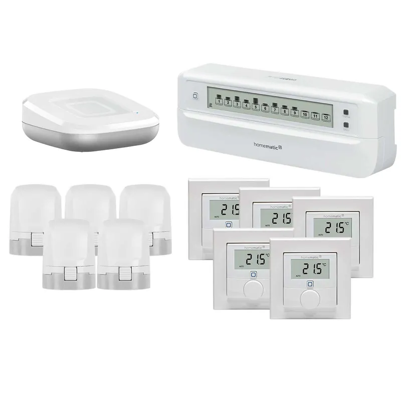 Abverkauf Homematic IP Smart Home Starter Set Fußbodenheizung motorisch 5 Zimmer