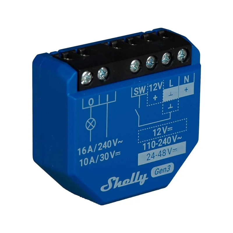 Shelly 1 Gen3 1-Kanal-Relais WLAN-gesteuerter Smart-Schalter mit potentialfreien Kontakten max. 16A, WLAN, BT, unterputz Jetzt Bestellen