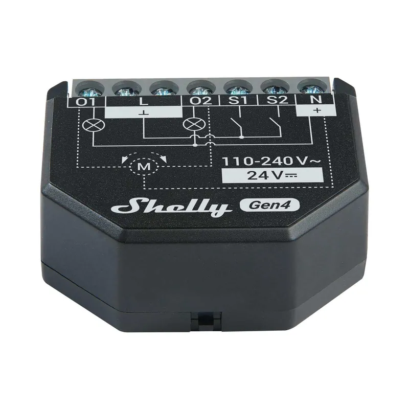 Shelly 2PM Gen4 2-Kanal-Relais WLAN-gesteuerter Smart-Schalter für 2 Stromkreise oder Rollläden max. 16A, WLAN, BT, Unterputz Neue Kollektion