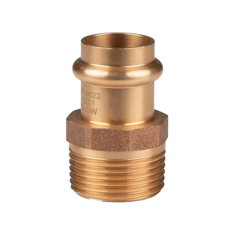 Kupfer Pressfitting Übergang aus Rotguss 22 mm - 1" AG V+M-Kontur DVGW Preiswert