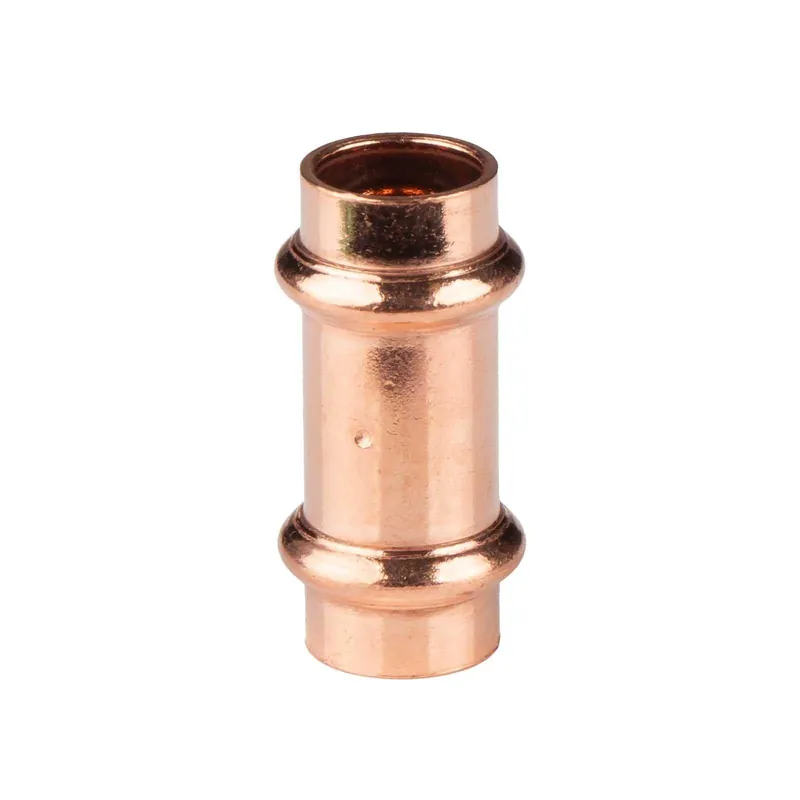 Geprüft Kupfer Pressfitting Muffe 15 mm V+M-Kontur DVGW