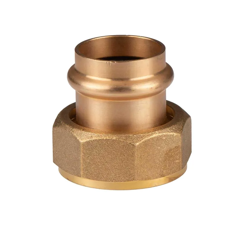 Kupfer Pressfitting Übergangsverschraubung aus Rotguss 28 mm - 1 1/4" IG (Überwurf) flachdichtend V+M-Kontur DVGW Rabatt