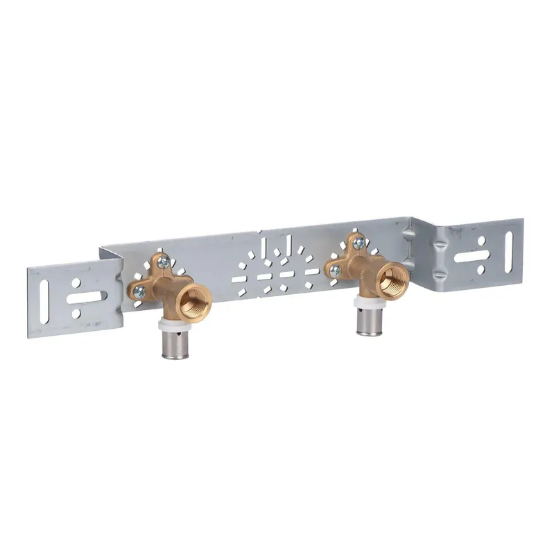 Sichere Zahlung Selfio-Press Aluverbund Pressfitting 2x Wandwinkel auf Montageplatte abgewinkelt (Stichmaß 153 mm) 16 x 2 - 1/2" TH + U Kontur DVGW