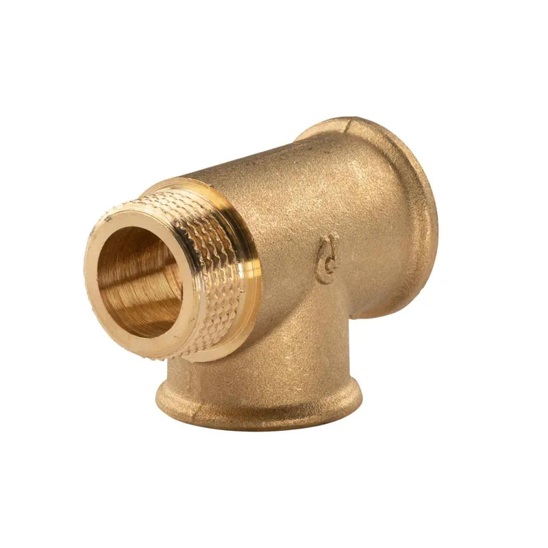 Preisreduziert Messing Gewinde-Fitting T-Stück 3/4" IG - 3/4" IG - 3/4" AG (DN20) - schwere Ausführung