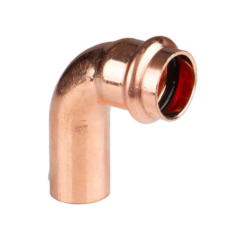 Kupfer Pressfitting Bogen 90° 22 mm Innen x Aussen V+M-Kontur DVGW Markenprodukt