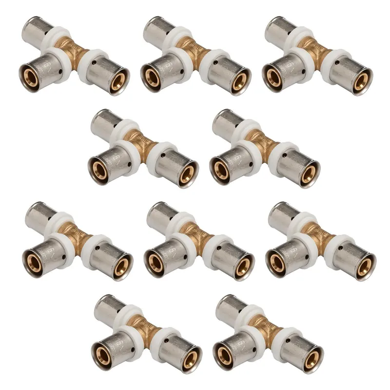 Geprüft Selfio-Press Aluverbund Pressfitting T-Stück 16 x 2 TH + U Kontur DVGW - 10 Stück