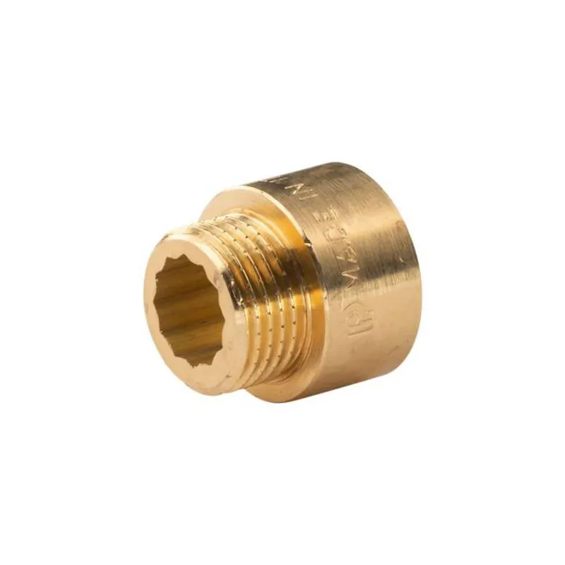 Highlight Messing Gewinde-Fitting Hahnverlängerung IG/AG 1/2" (DN 15) Länge 15 mm - schwere Ausführung