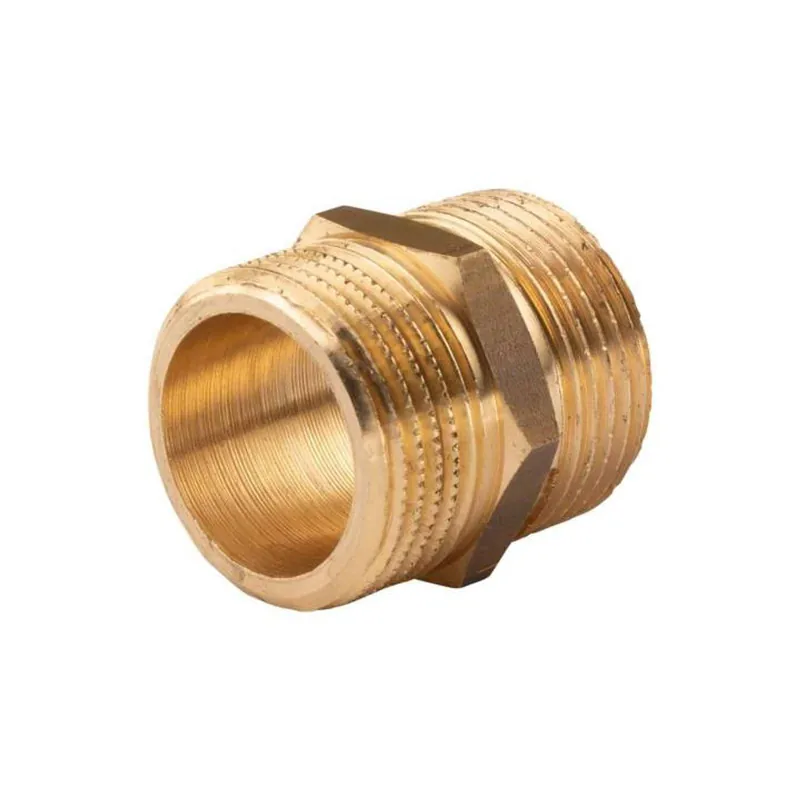 Billig Messing Gewinde-Fitting Doppelnippel 3/4"AG - 3/4"AG (DN 20) - schwere Ausführung