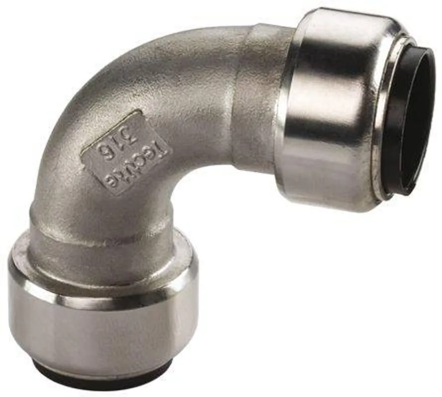 Edelstahl Steckfitting Tectite Bogen 90° 15 mm innen-innen lösbar DVGW Top-Seller