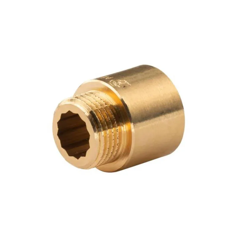 Top-Angebot Messing Gewinde-Fitting Hahnverlängerung IG/AG 1/2" (DN 15) Länge 20mm - schwere Ausführung