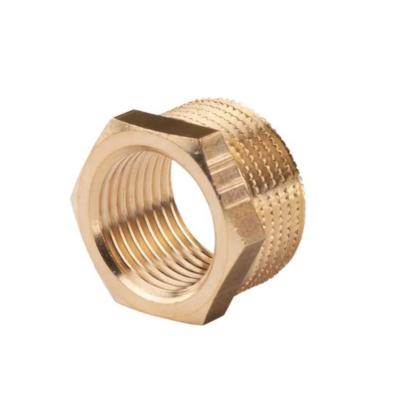 Messing Gewinde-Fitting Reduzierstück 1/2"IG (DN 15) - 3/4"AG (DN 20) - schwere Ausführung Neuheit