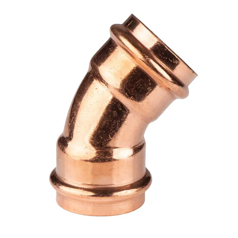 Kupfer Pressfitting Bogen 45° 35 mm V+M-Kontur DVGW Begrenztes Angebot