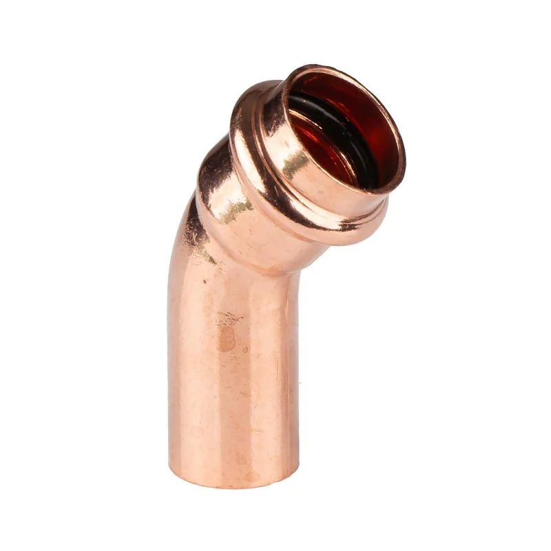Schnäppchen Kupfer Pressfitting Bogen 45° 22 mm Innen x Aussen V+M-Kontur DVGW