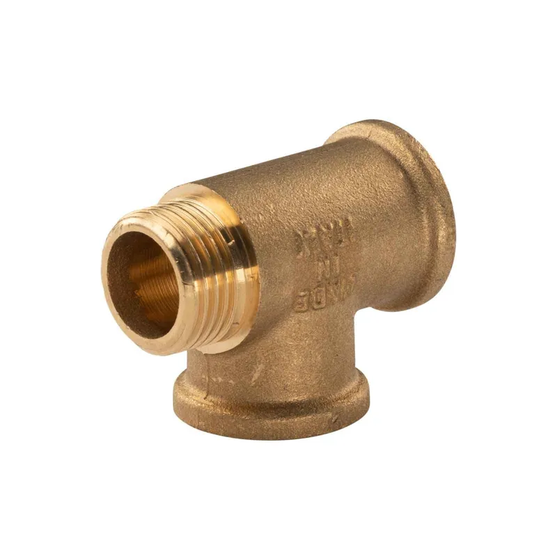 Messing Gewinde-Fitting T-Stück 1/2" IG - 1/2" IG - 1/2" AG (DN15) schwere Ausführung Bestseller