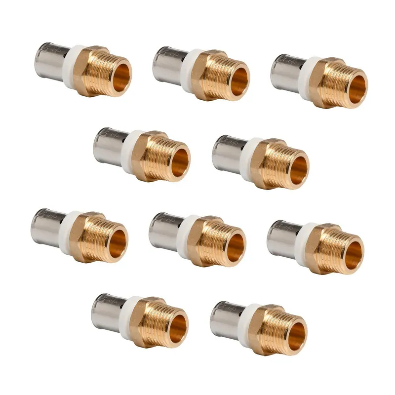 Selfio-Press Aluverbund Pressfitting Übergang Außengewinde 16 x 2 - 1/2" TH + U Kontur DVGW - 10 Stück Preis Gesenkt