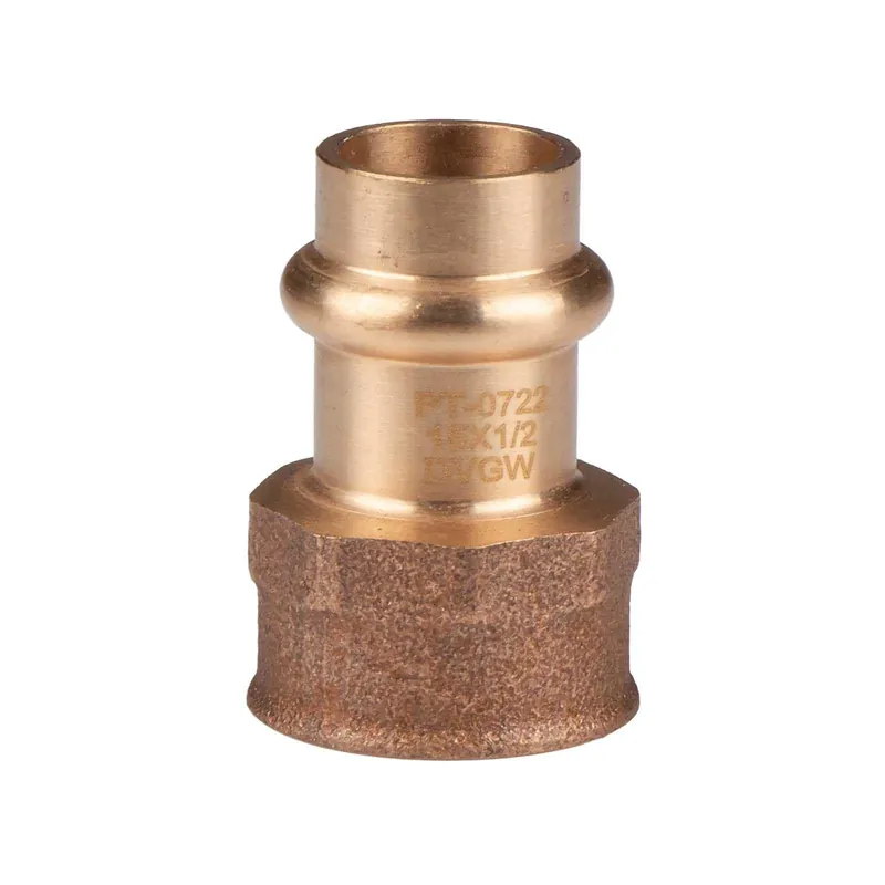 Direkt Vom Hersteller Kupfer Pressfitting Übergang aus Rotguss 15 mm - 1/2" IG V+M-Kontur DVGW