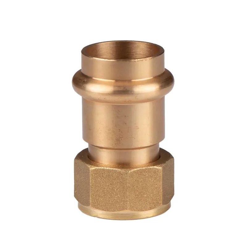 Neue Kollektion Kupfer Pressfitting Übergangsverschraubung aus Rotguss 22 mm - 3/4" IG (Überwurf) flachdichtend V+M-Kontur DVGW