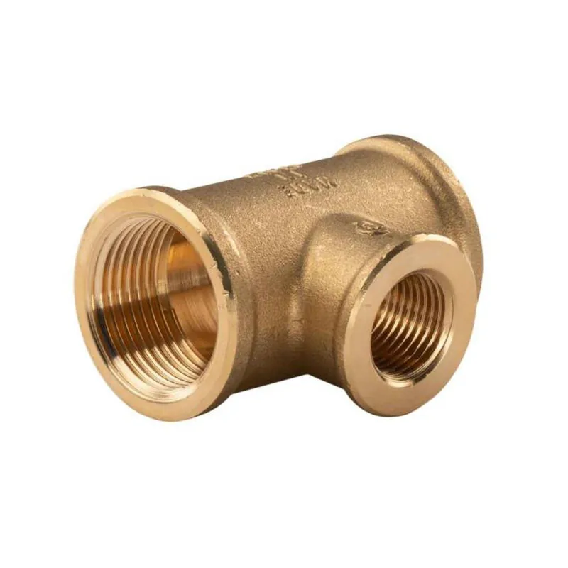 Preiswert Messing Gewinde-Fitting T-Stück Mittelabgang reduziert 1"IG - 1/2"IG - 1"IG - schwere Ausführung