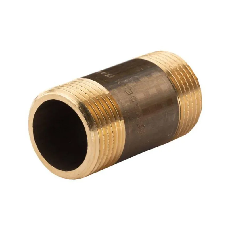 Echt Messing Gewinde-Fitting Distanz Doppelnippel 1"-1" L= 60 mm, schwere Ausführung