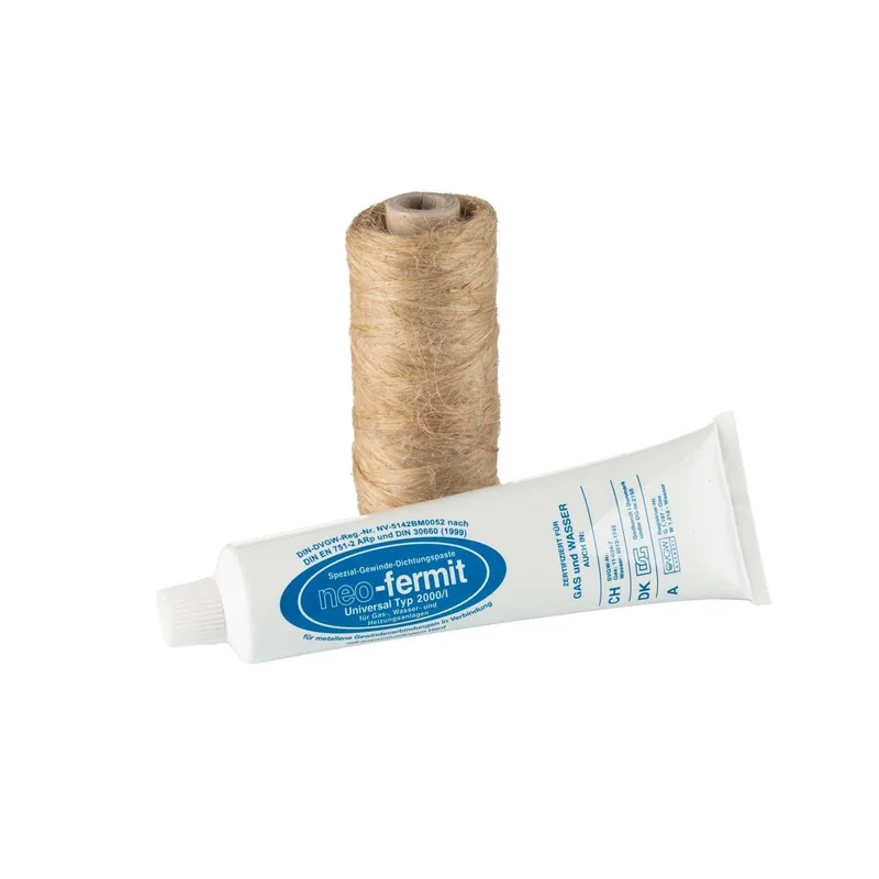 Gewinde-Dicht-Set Dichtungshanf 80g Spule und Neo Fermit Dichtungspaste 150g Preisreduziert