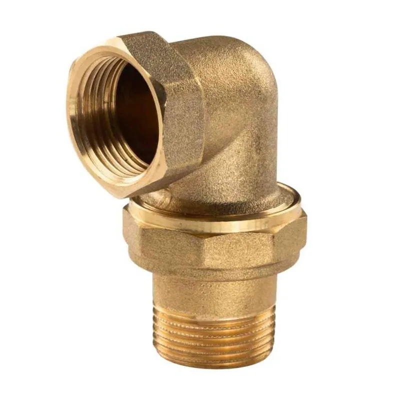 Messing Gewinde-Fitting Winkelverschraubung 90° flachdichtend 1"IG - 1"AG (DN 25) - schwere Ausführung Beliebt
