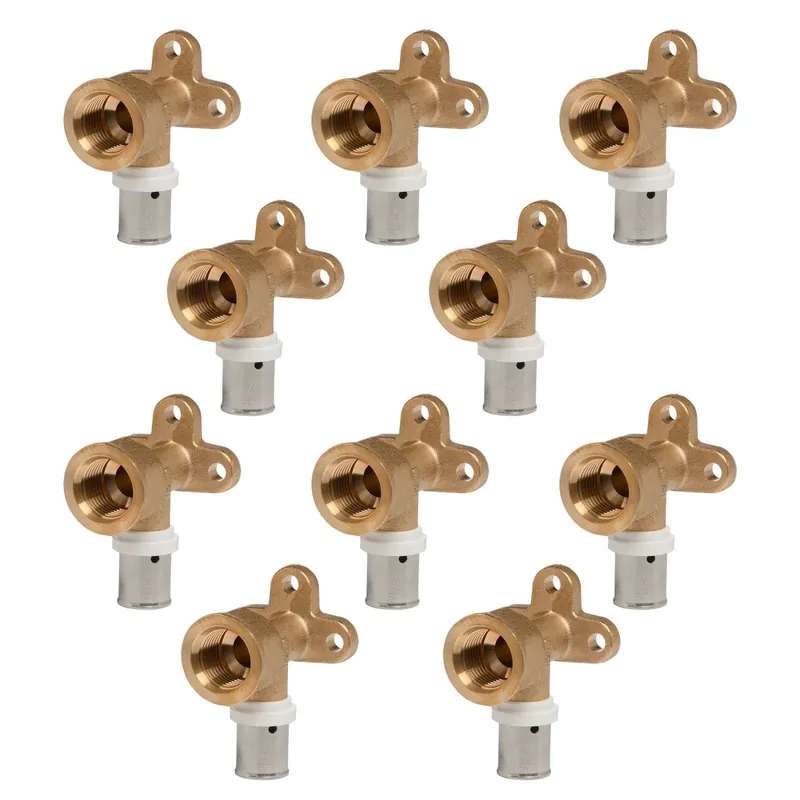 Sale Selfio-Press Aluverbund Pressfitting Wandwinkel 16 x 2 - 1/2" - 52 mm TH + U Kontur DVGW - 10 Stück