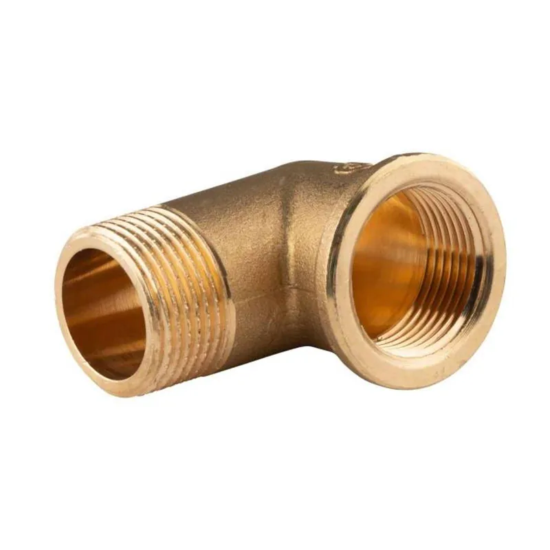 Messing Gewinde-Fitting 90° Winkel 3/4"IG - 3/4"AG (DN 20) - schwere Ausführung Echt