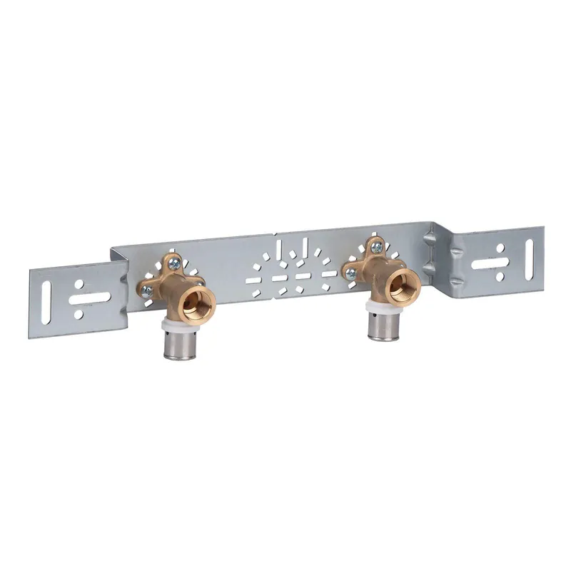 Selfio-Press Aluverbund Pressfitting 2x Wandwinkel auf Montageplatte abgewinkelt (Stichmaß 153 mm) 20 x 2 - 1/2" TH + U Kontur DVGW Angebot