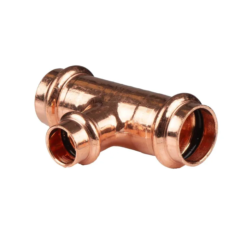 Expressversand Kupfer Pressfitting T-Stück Mittelgang reduziert 22 x 15 x 22 mm V+M-Kontur DVGW