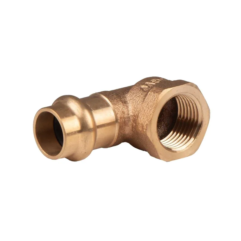 Kupfer Pressfitting Winkel 90° aus Rotguss 15 mm - 1/2" IG V+M-Kontur DVGW Online Kaufen