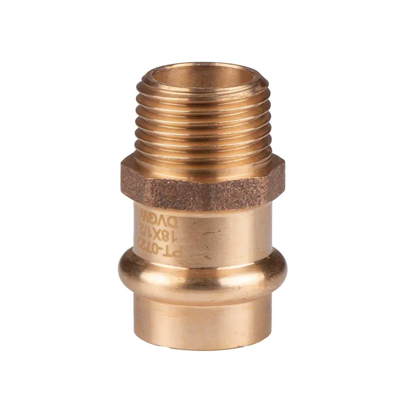 Mega-Angebot Kupfer Pressfitting Übergang aus Rotguss 18 mm - 1/2" AG V+M-Kontur DVGW