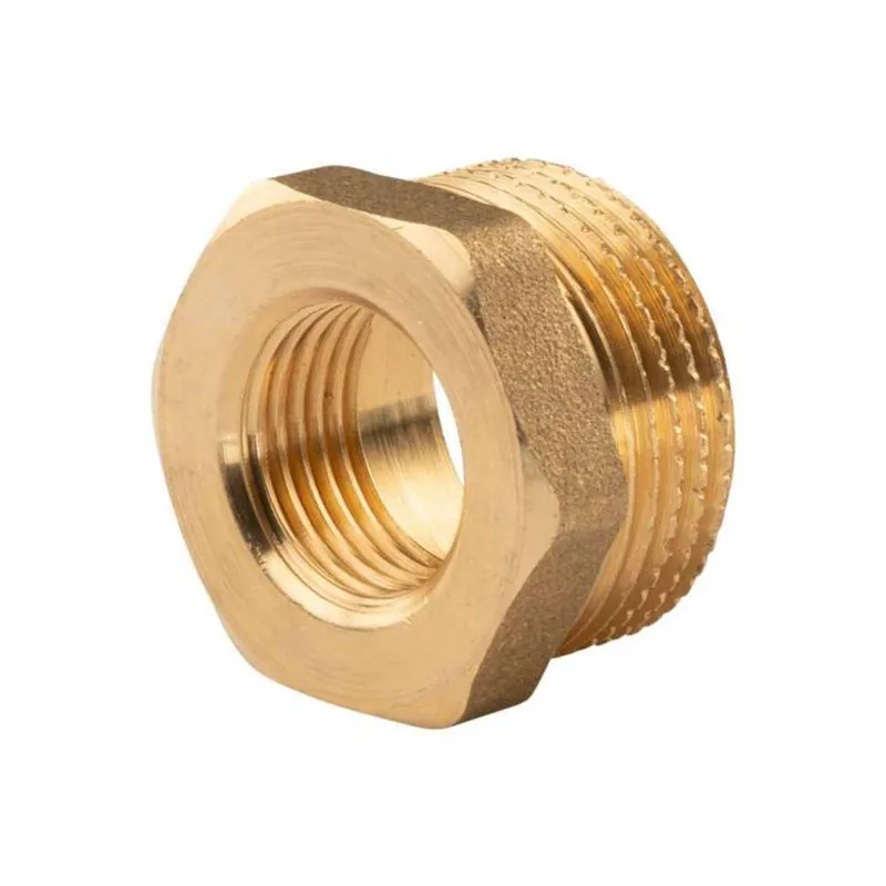 Messing Gewinde-Fitting Reduzierung 1"AG (DN 25) - 1/2"IG (DN 15) - schwere Ausführung Günstig
